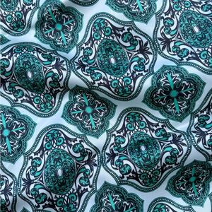 Robert Kaufman poly charmeuse fabric textile NWOT sewing supplies green black